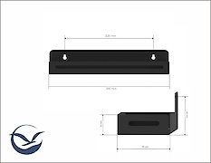 Полиця В-2 для ванної кімнати 300мм, чорний