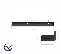 Полиця В-2 для ванної кімнати 600мм, чорний