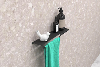 Полиця В-3 для ванної кімнати 400мм, чорний