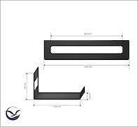 Полиця В-4 для ванної кімнати 250мм, чорний