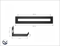 Полиця В-4 для ванної кімнати 300мм, чорний
