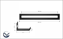 Полиця В-4 для ванної кімнати 400мм, чорний