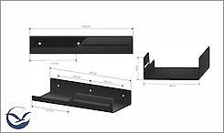 Полиця В-5 для ванної кімнати 250мм, чорний