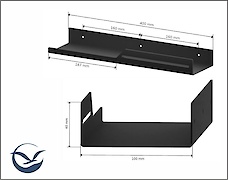 Полка В-5 для ванной комнаты 400мм, черный