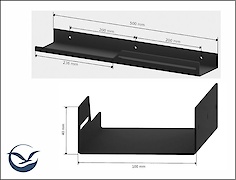 Полиця В-5 для ванної кімнати 500мм, чорний
