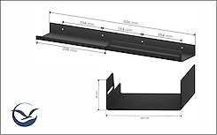 Полиця В-5 для ванної кімнати 600мм, чорний