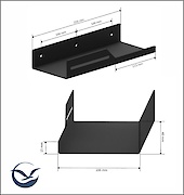 Полиця В-6 для ванної кімнати 250мм, чорний