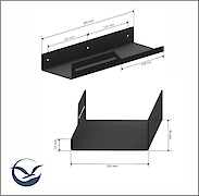 Полиця В-6 для ванної кімнати 300мм, чорний