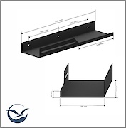 Полиця В-6 для ванної кімнати 400мм, чорний