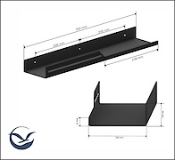 Полиця В-6 для ванної кімнати 500мм, чорний