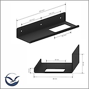 Полиця В-7 для ванної кімнати 250мм, чорний