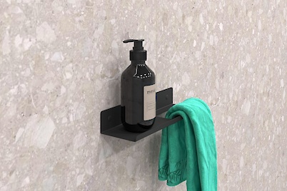 Полиця В-7 для ванної кімнати 250мм, чорний