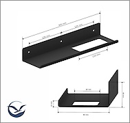 Полиця В-7 для ванної кімнати 300мм, чорний
