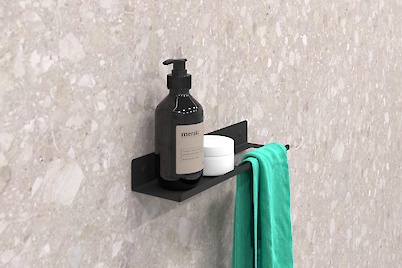 Полиця В-7 для ванної кімнати 300мм, чорний