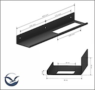 Полиця В-7 для ванної кімнати 400мм, чорний