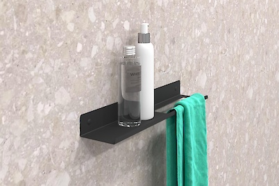 Полиця В-7 для ванної кімнати 400мм, чорний