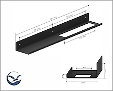 Полиця В-7 для ванної кімнати 500мм, чорний