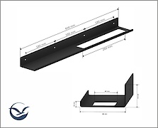 Полиця В-7 для ванної кімнати 600мм, чорний