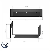Полиця В-9 для ванної кімнати 250мм, чорний