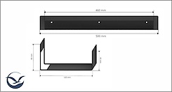 Полиця В-9 для ванної кімнати 500мм, чорний