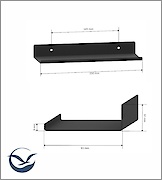 Полиця В-10 для ванної кімнати 250мм, чорний