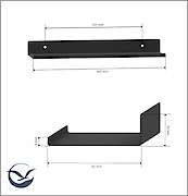 Полиця В-10 для ванної кімнати 300мм, чорний