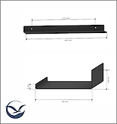 Полиця В-10 для ванної кімнати 400мм, чорний