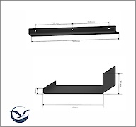 Полиця В-10 для ванної кімнати 500мм, чорний
