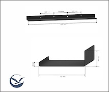 Полиця В-10 для ванної кімнати 600мм, чорний