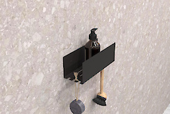 Полиця В-11 для ванної кімнати 250мм, чорний