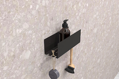 Полиця В-11 для ванної кімнати 250мм, чорний