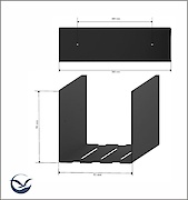 Полиця В-11 для ванної кімнати 400мм, чорний