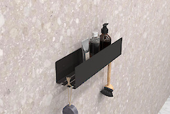 Полиця В-11 для ванної кімнати 400мм, чорний