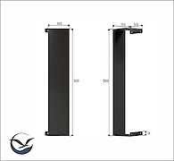 Тримач для рушників вертикальний В-14 500мм, чорний