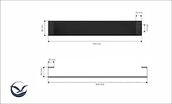 Тримач для рушника В-15 500мм, чорний