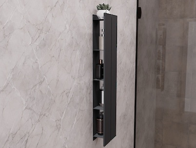 Полиця вертикальна В-17 для ванної кімнати, чорний