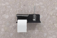 Держатель для туалетной бумаги с полками В-20, черный