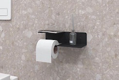 Держатель для туалетной бумаги с полками В-20, черный