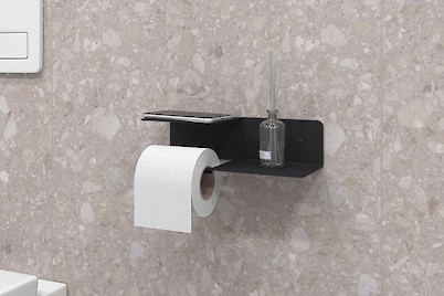 Тримач для туалетного паперу з полицями В-20, чорний