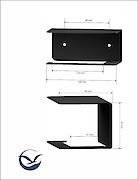 Тримач для туалетного паперу з полицею В-21, чорний