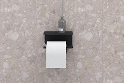 Тримач для туалетного паперу з полицею В-21, чорний