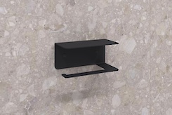 Тримач для туалетного паперу з полицею В-21, чорний