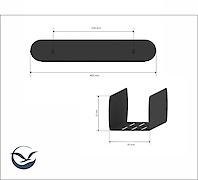 Полиця В-1 для ванної кімнати 400мм, білий