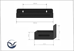 Полиця В-2 для ванної кімнати 250мм, білий