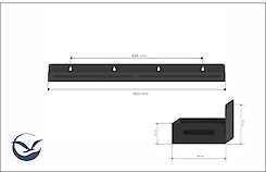 Полиця В-2 для ванної кімнати 600мм, білий