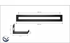 Полиця В-4 для ванної кімнати 400мм, білий