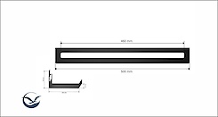 Полиця В-4 для ванної кімнати 500мм, білий