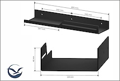 Полиця В-5 для ванної кімнати 400мм, білий