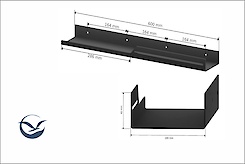 Полиця В-5 для ванної кімнати 600мм, білий