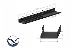 Полиця В-6 для ванної кімнати 600мм, білий
